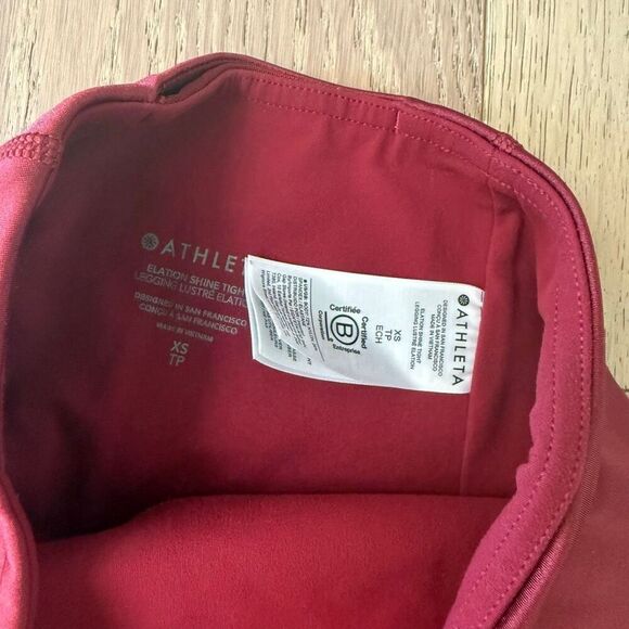 Athleta red shine elation high rise tights size XS m6 - Picture 3 of 4